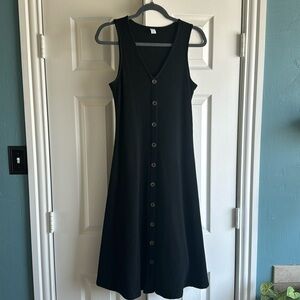 Black Ribbed Midi Dress